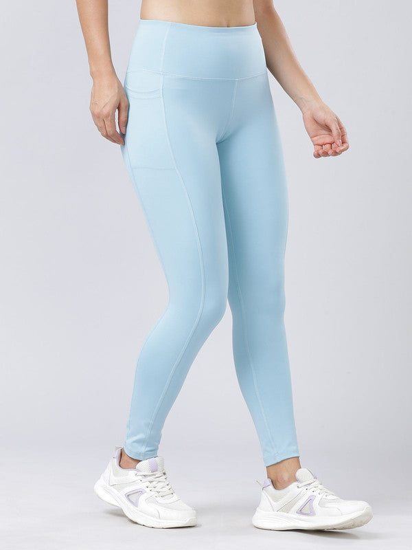 Women Sheer Blue Solid Tights - Base Runner-SB