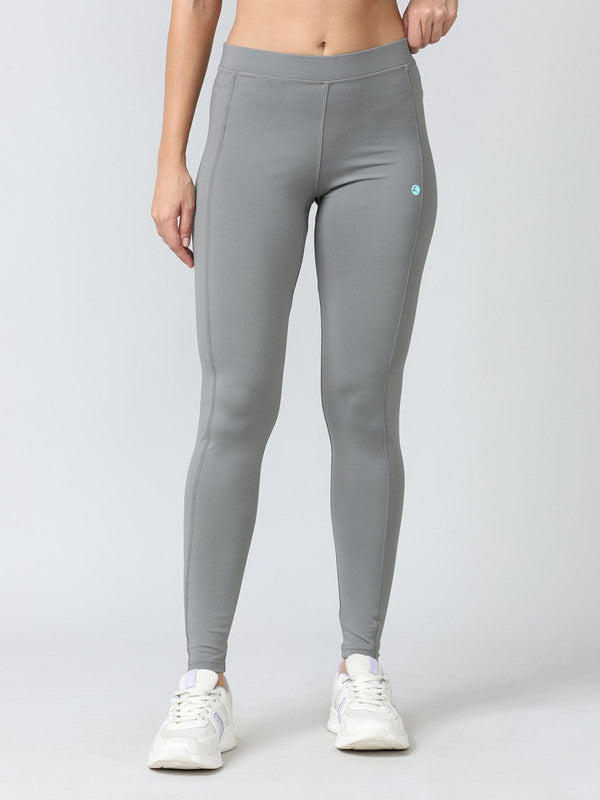 Women Cool Grey Solid Tights - DOUBLE PLAY-CG