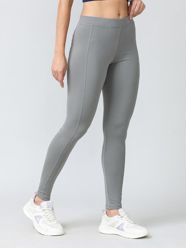 Women Cool Grey Solid Tights - DOUBLE PLAY-CG