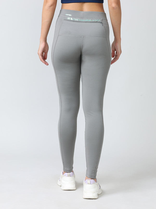 Women Cool Grey Solid Tights - DOUBLE PLAY-CG