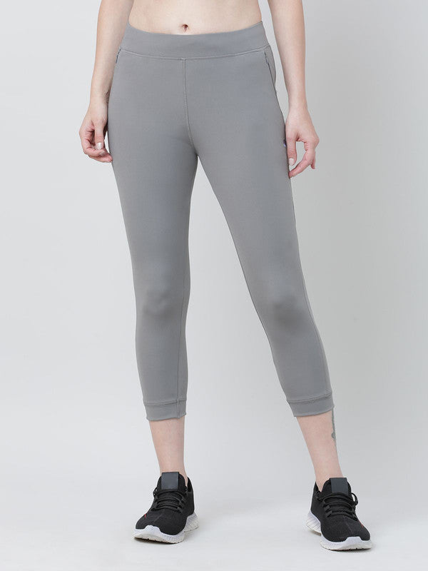 Women Cool Grey Solid Long Capri - LONG RANGE CAPRI-CG