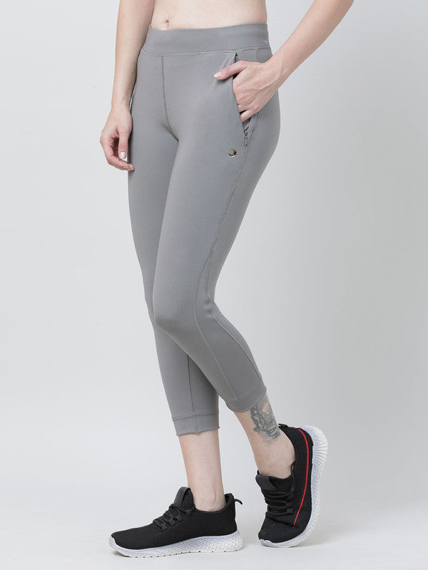 Women Cool Grey Solid Long Capri - LONG RANGE CAPRI-CG
