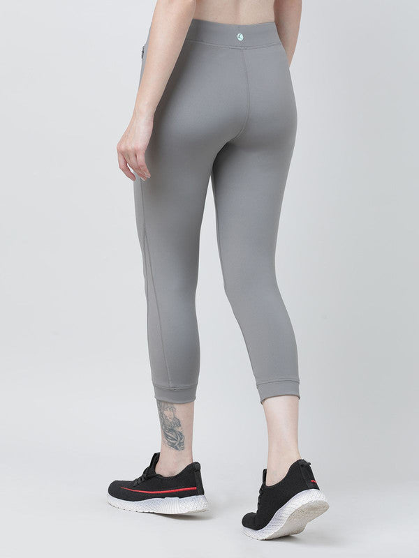 Women Cool Grey Solid Long Capri - LONG RANGE CAPRI-CG