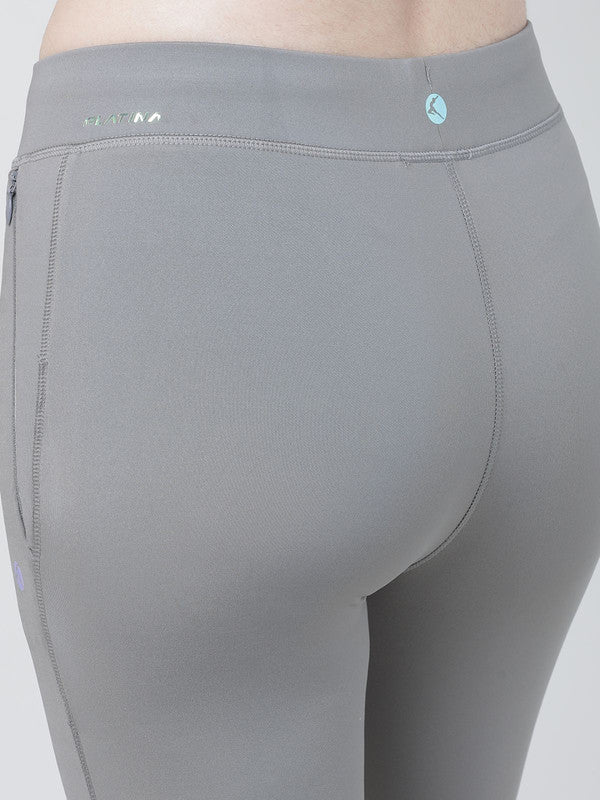 Women Cool Grey Solid Long Capri - LONG RANGE CAPRI-CG