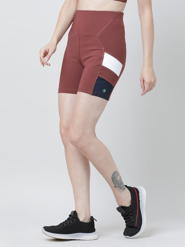 Women Brown and Navy Solid Shorts - POINT SHORT-NJ-NY