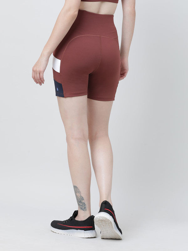 Women Brown and Navy Solid Shorts - POINT SHORT-NJ-NY