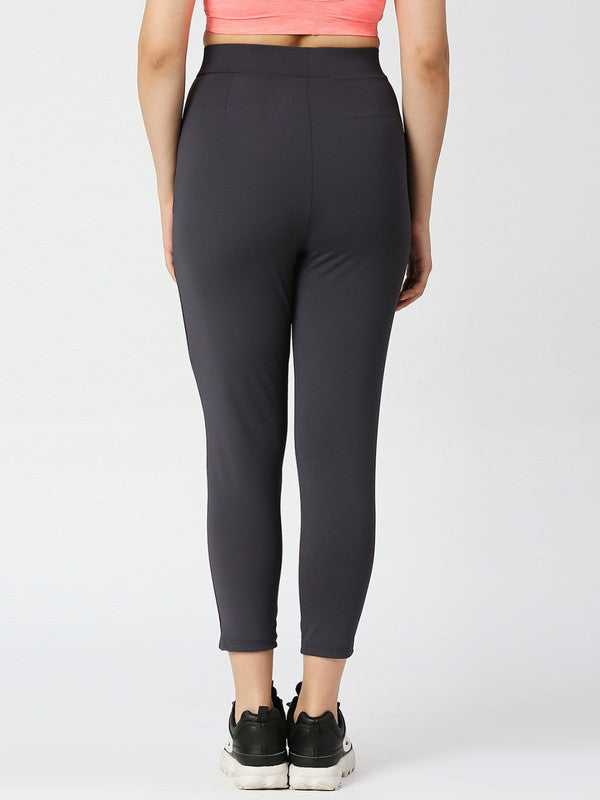 Women Steel Grey Solid Track Pant- THE EDGE PANT- STG