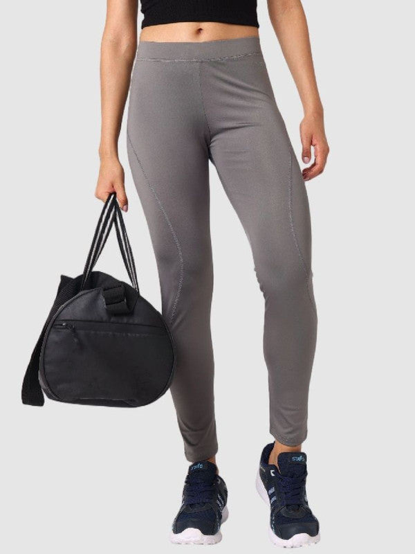 Women Cool Grey Solid Tights - Aero Sprinter - CG