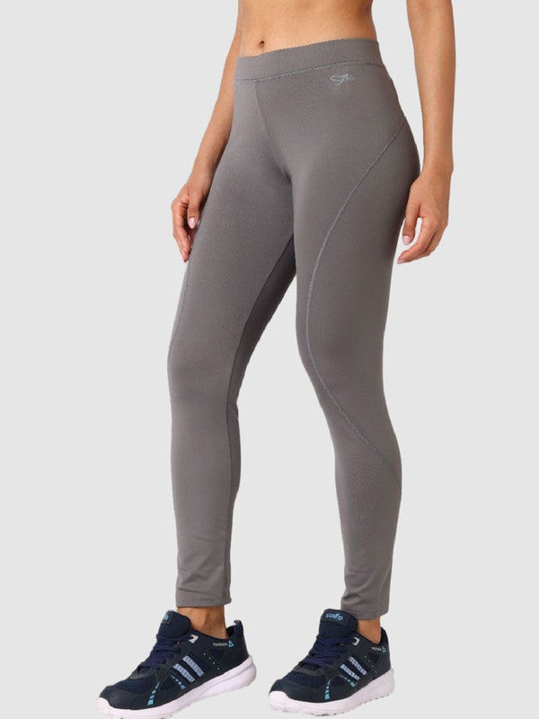 Women Cool Grey Solid Tights - Aero Sprinter - CG