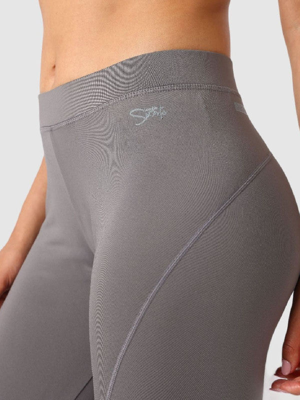 Women Cool Grey Solid Tights - Aero Sprinter - CG