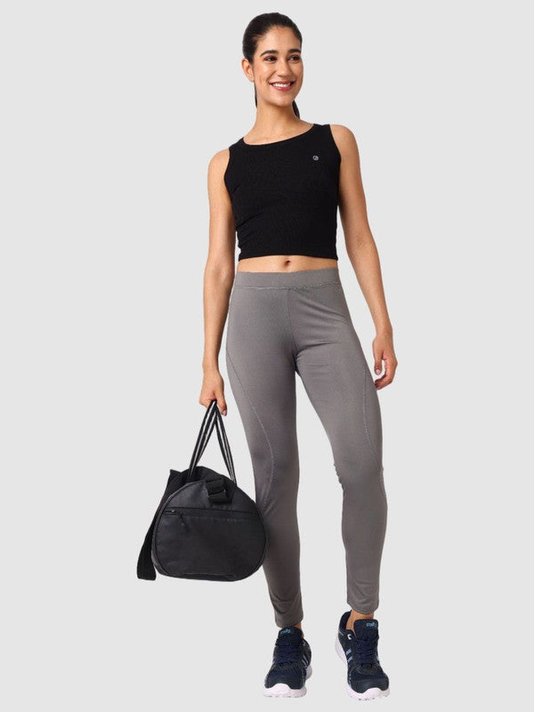 Women Cool Grey Solid Tights - Aero Sprinter - CG