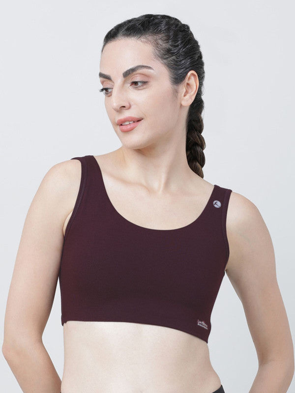 Lovable Wine Padded Non Wired Full Coverage Sports Bra- SEA SIDE-WINE