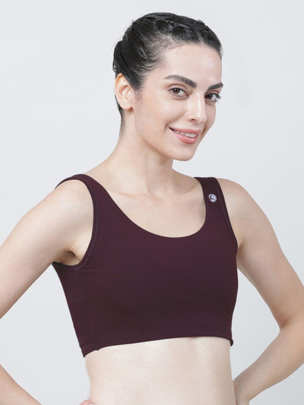 Lovable Wine Padded Non Wired Full Coverage Sports Bra- SEA SIDE-WINE