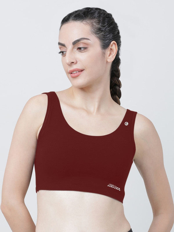 Lovable Maroon Padded Non Wired Full Coverage Sports Bra- SEA SIDE-MR