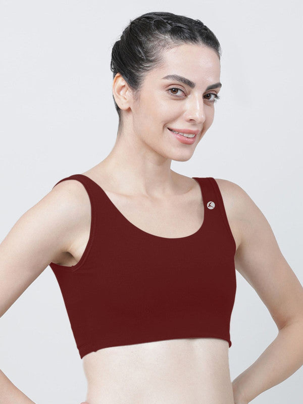 Lovable Maroon Padded Non Wired Full Coverage Sports Bra- SEA SIDE-MR