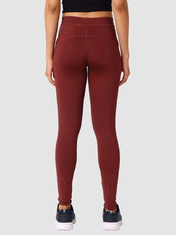 Women Light Brown Solid Tights - AERO SPRINTER PLATINA-NJ