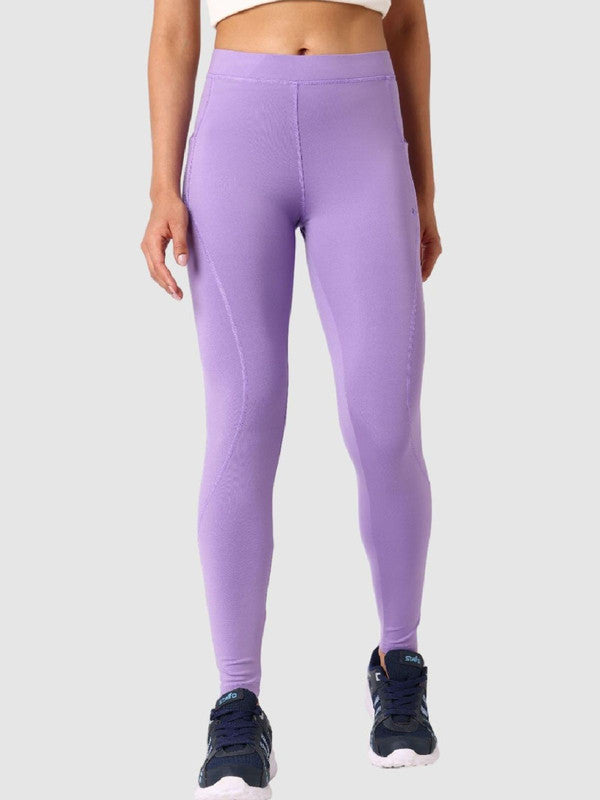 Women Purple Solid Tights - AERO SPRINTER PLATINA-PA