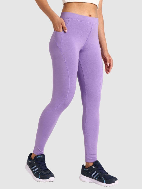 Women Purple Solid Tights - AERO SPRINTER PLATINA-PA