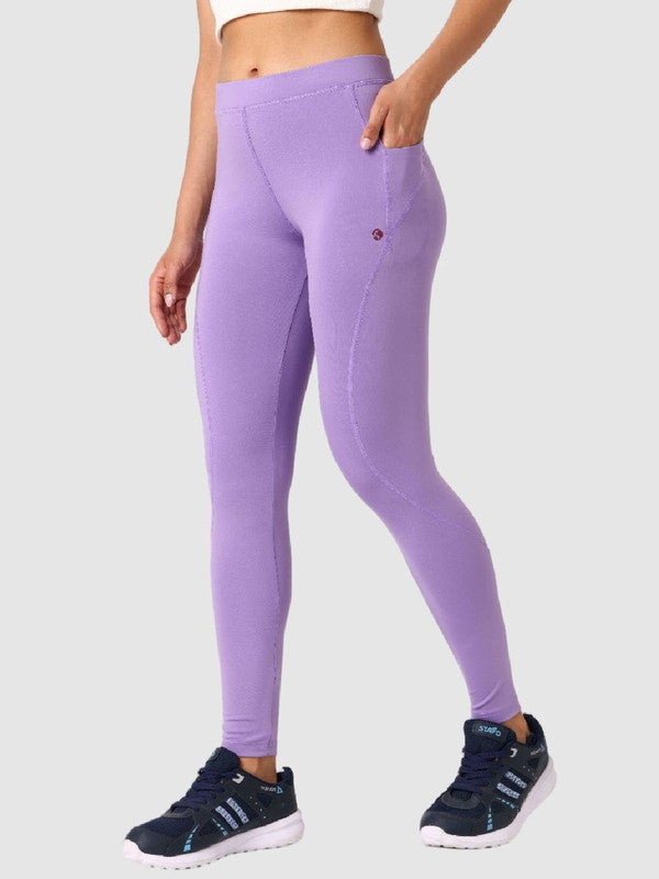 Women Purple Solid Tights - AERO SPRINTER PLATINA-PA