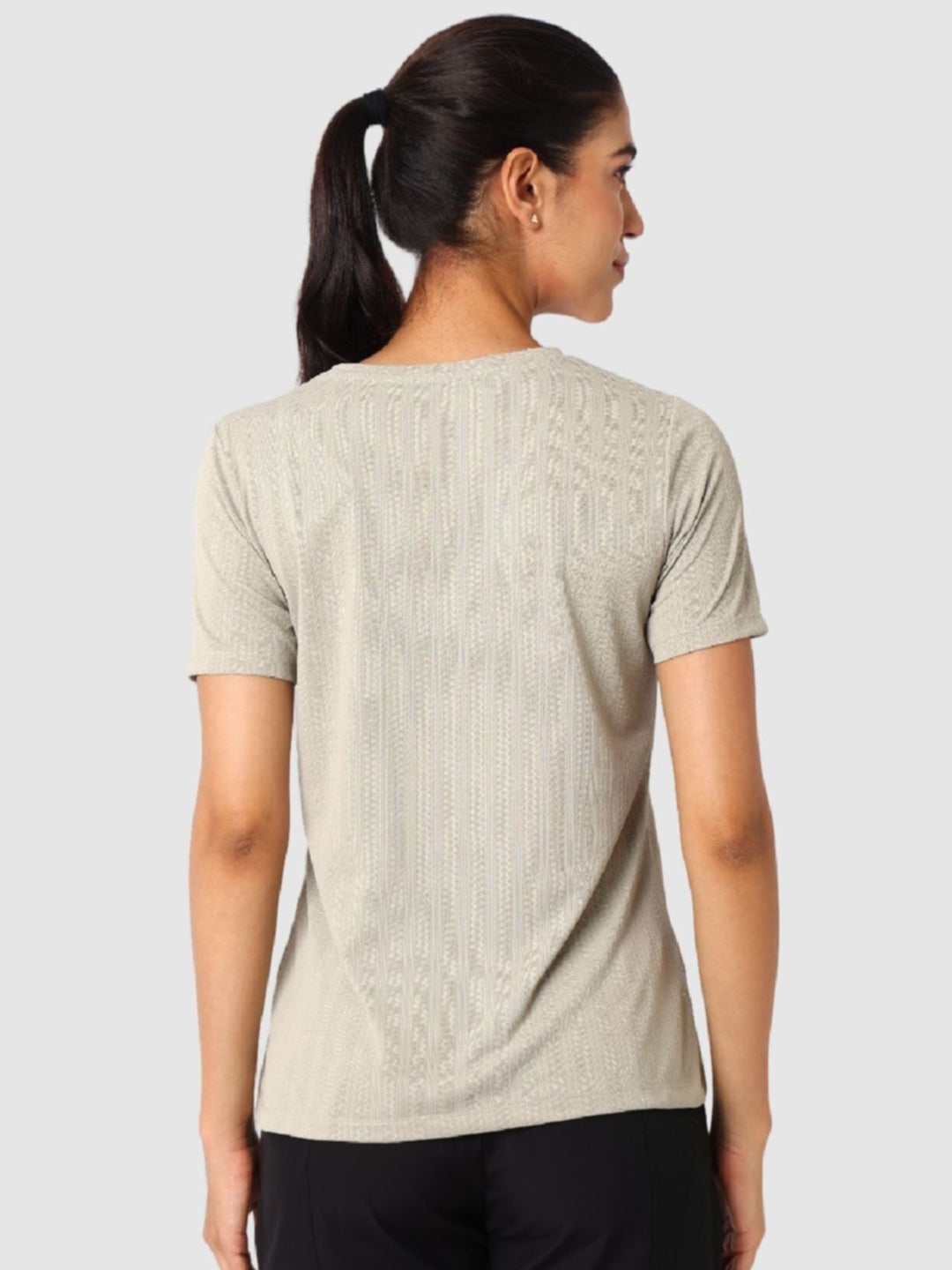 Women Pista Green Self Design Tops & T-Shirts - VENTURA JAQ 01 - PI