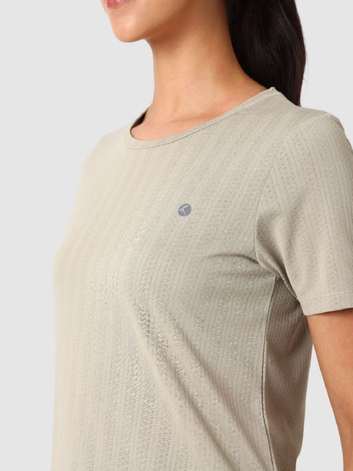 Women Pista Green Self Design Tops & T-Shirts - VENTURA JAQ 01 - PI
