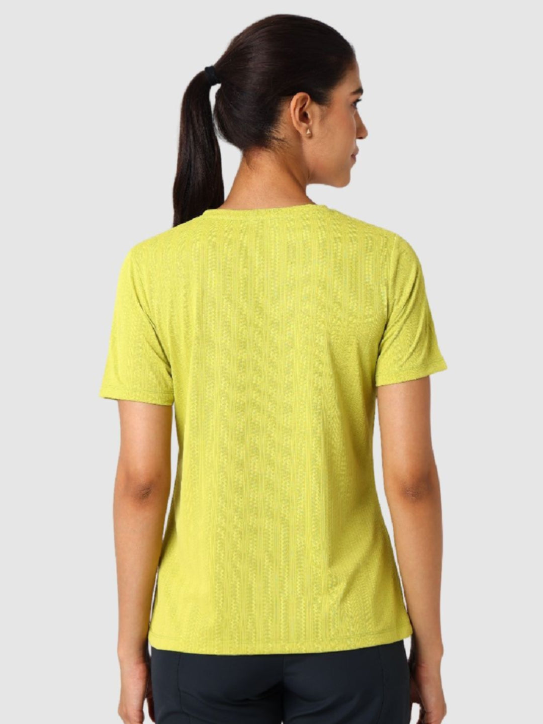 Women Yellow Self Design Tops & T-Shirts - VENTURA JAQ 01 - PT