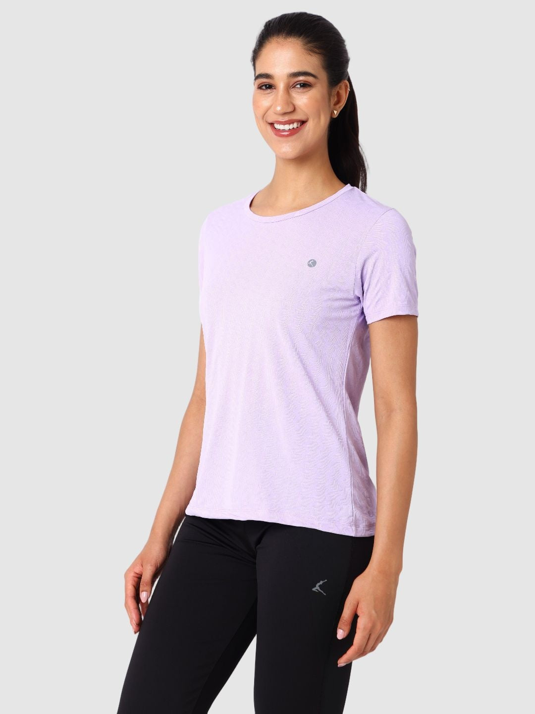 Women Purple Ash Self Design Jacquard Tops & T-Shirts - VENTURA JAQ 02 - PA