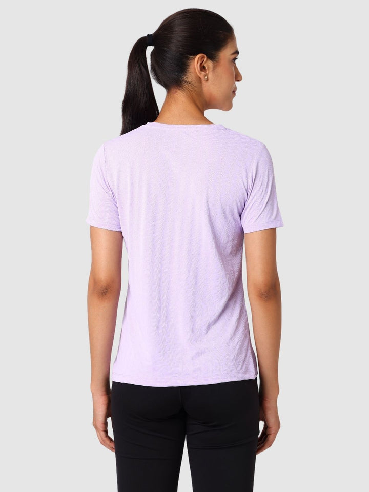 Women Purple Ash Self Design Jacquard Tops & T-Shirts - VENTURA JAQ 02 - PA