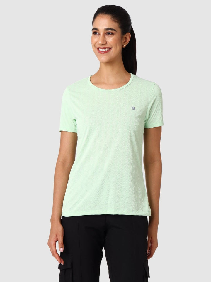 Women Sea Light Green Design Jacquard Tops & T-Shirts - VENTURA JAQ 02 - SE