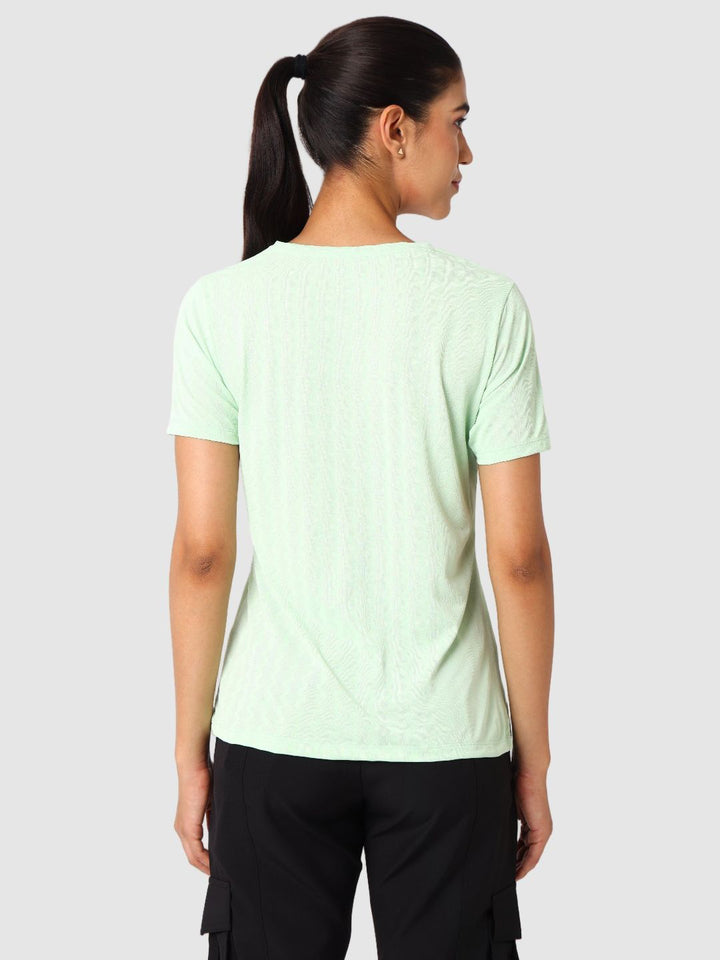 Women Sea Light Green Design Jacquard Tops & T-Shirts - VENTURA JAQ 02 - SE