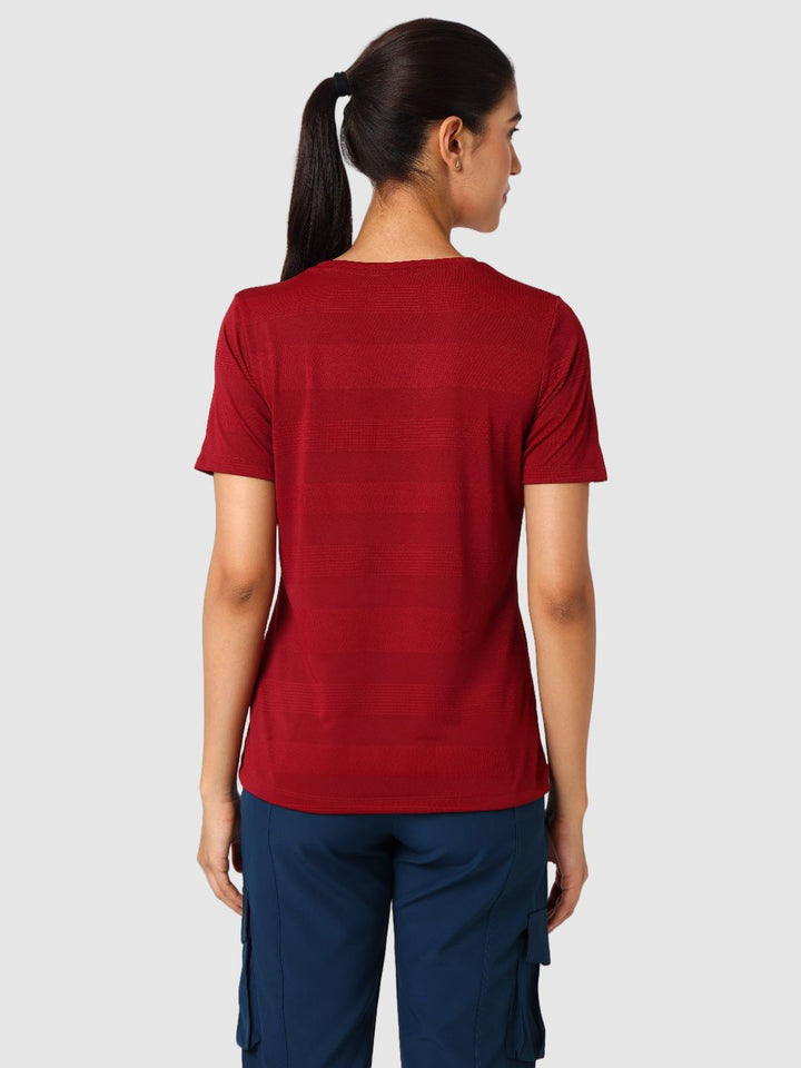 Women Maroon Self Design Tops & T-Shirts  - VENTURA JAQ 03 - MR