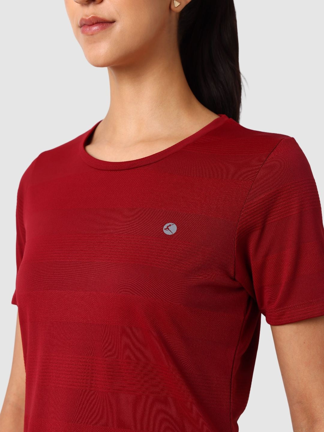 Women Maroon Self Design Tops & T-Shirts  - VENTURA JAQ 03 - MR