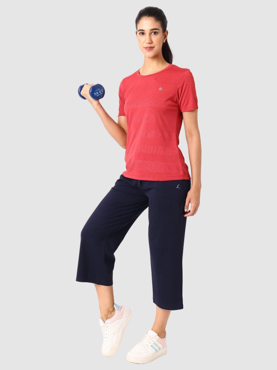 Women Brick Red Self Design Tops & T-Shirts  - VENTURA JAQ 03 - BR