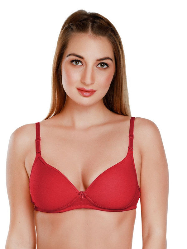 Daisy Dee Red Padded Non Wired Full Coverage Everyday bra NMSTI_Red
