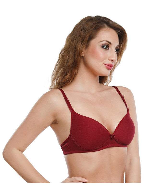 Daisy Dee Maroon Padded Non Wired Full Coverage Everyday bra NMSTI_Maroon