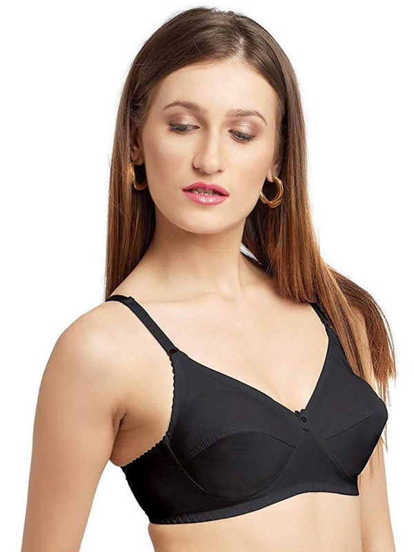 Daisy Dee Black Non Padded Non Wired Full Coverage Bra NMELN_Black-Lovable India