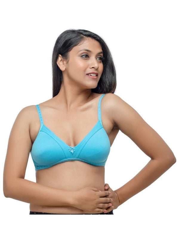 Daisy Dee Sky Blue Non Padded Non Wired Medium Coverage Bra -EMBRACE_Sky Blue-Lovable India