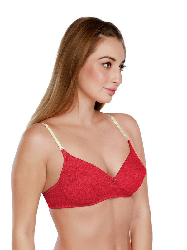 Daisy Dee Red Padded Non Wired Full Coverage Bra NJZZ_Red