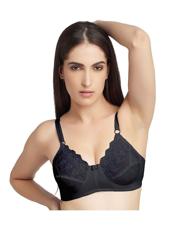 Daisy Dee Black Non Padded Non Wired Full Coverage Bra NGLREA -Black