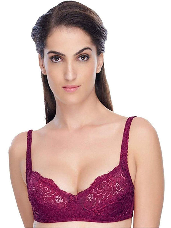 Daisy Dee Maroon Non Padded Non Wired 3/4th Coverage Bra CHERRY_Maroon