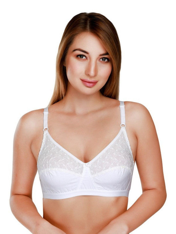 Daisy Dee White Non Padded Non Wired Full Coverage Bra NILIGNCE_White