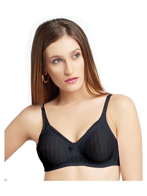Daisy Dee Black Non Padded Non Wired Full Coverage Bra NSPRSTR _Black