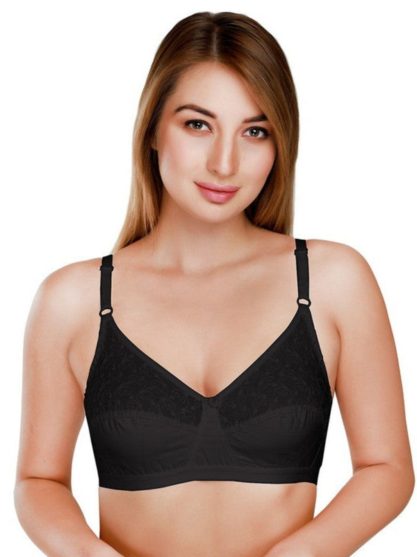 Daisy Dee Black Non Padded Non Wired Full Coverage Bra NILIGNCE_Black