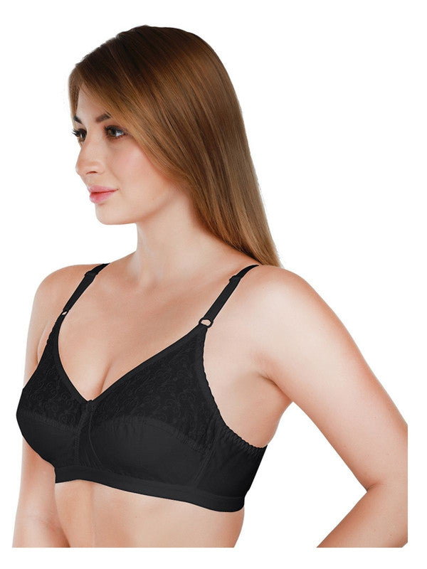 Daisy Dee Black Non Padded Non Wired Full Coverage Bra NILIGNCE_Black-Lovable India