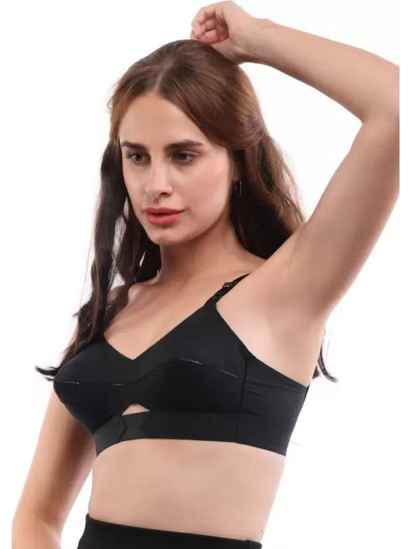 Daisy Dee Black Non Padded Non Wired Full Coverage Bra Body Beautiful_Black-Lovable India