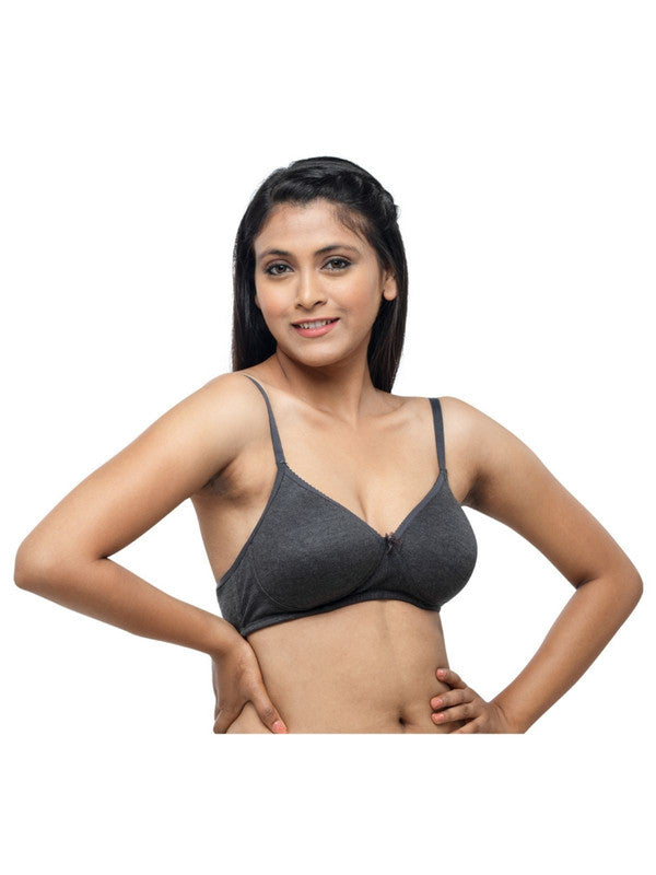 Daisy Dee Steel Grey Padded Non Wired Full Coverage Bra SAVANA-Steel Grey