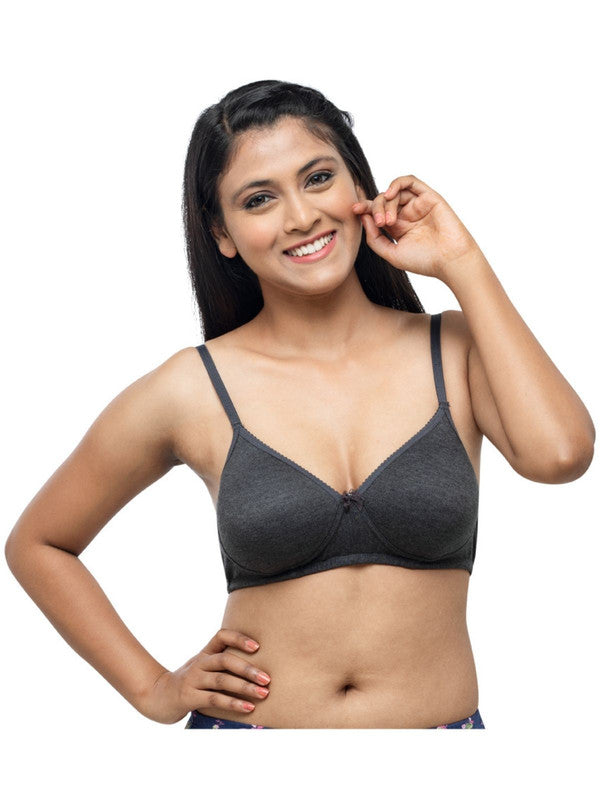 Daisy Dee Steel Grey Padded Non Wired Full Coverage Bra SAVANA-Steel Grey