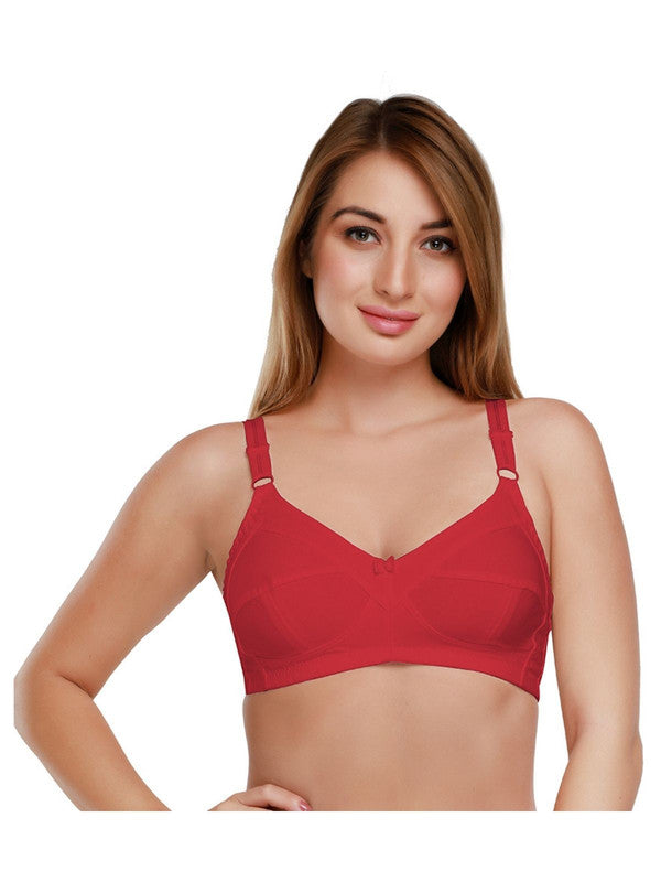 Daisy Dee Red Non Padded Non Wired Full Coverage Bra NSHPU_Red-Lovable India