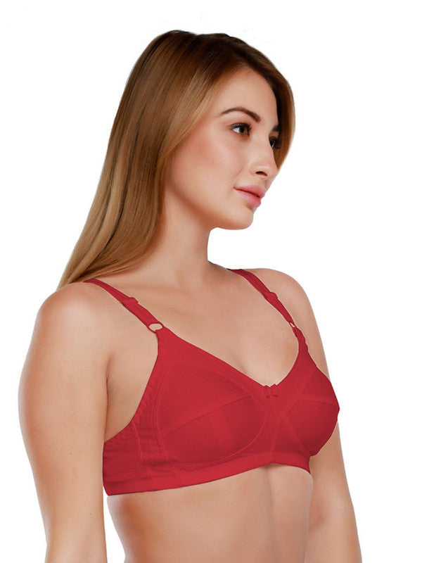 Daisy Dee Red Non Padded Non Wired Full Coverage Bra NSHPU_Red-Lovable India