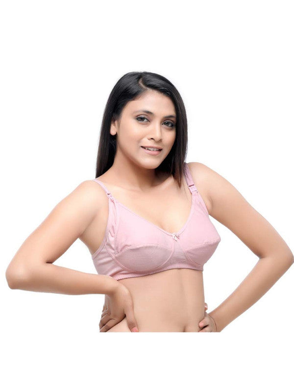 Daisy Dee Light Pink Non Padded Non Wired Full Coverage Maternity Bra -DAINTY_Light Pink